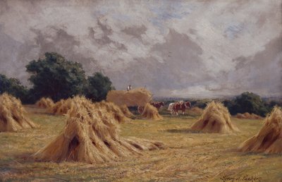 Kukoricatábla Harlow-ban, Essex (olaj, vászon) alkotó: Henry Parker