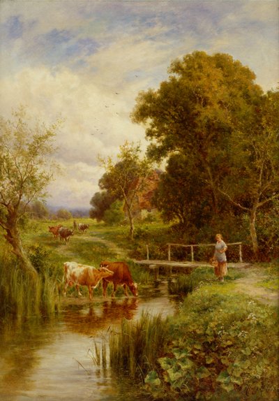 A patak túloldalán, Midgham, Berkshire (olaj, vászon) alkotó: Henry Parker