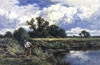 A Lea folyó, Broxbourne közelében, Hertfordshire-ben alkotó: Henry Parker