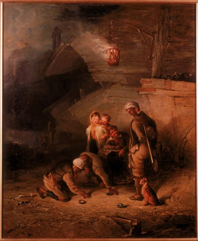 Pitmen Playing Quoits (olaj, vászon) alkotó: Henry Perlee Parker