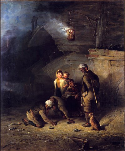 Pitmen játszik a Quoitsban alkotó: Henry Perlee Parker