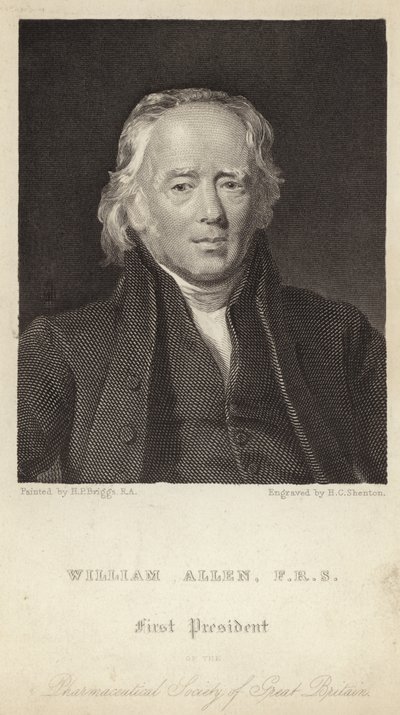 William Allen - a Nagy-Britanniai Gyógyszerészeti Társaság első elnöke (1770-1843) (metszet) alkotó: Henry Perronet (after) Briggs