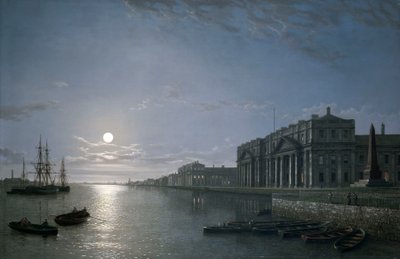 A Temze és a greenwichi kórház holdfényben, 1854-65 körül (olaj, vászon) alkotó: Henry Pether