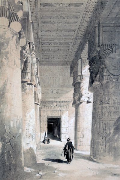 Denderah temploma, Egyiptom, 19. század. alkotó: Henry Pilleau
