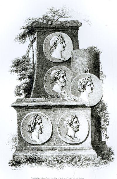 Római császárok portréi Edward Gibbon „A római birodalom hanyatlásának és bukásának története” című művéből, 1808. évi 2. kötet alkotó: Henry R. Cook