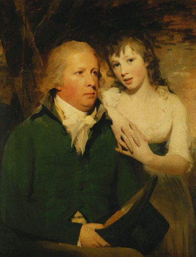 Sir Alexander Don portréja, félhosszában ülve, zöld kabátban ül a lányával, Elizabethtel, a vállára támaszkodva, alkotó: Henry Raeburn