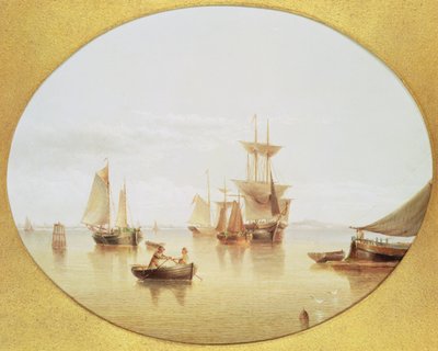 Harbour Scene - evezés a parton alkotó: Henry Redmore