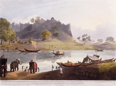 Juanpore kikötőjének romjai a Goomtee folyón, 1824 alkotó: Henry Salt