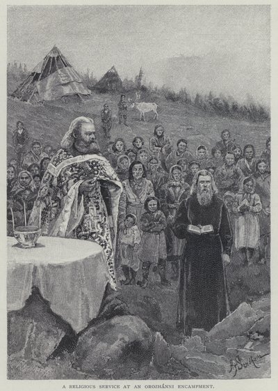 Istentisztelet egy Orozhanni táborban (litho) alkotó: Henry Sandham