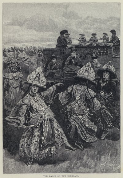A Burkhanok tánca (litho) alkotó: Henry Sandham