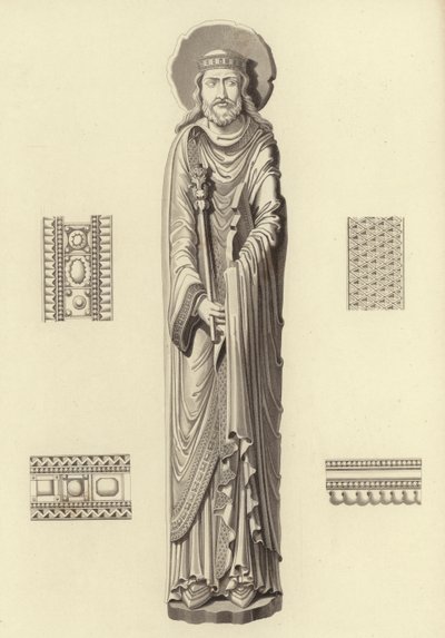 I. Clovis, 1100 körül, a Notre Dame De Corbeil templomból alkotó: Henry Shaw