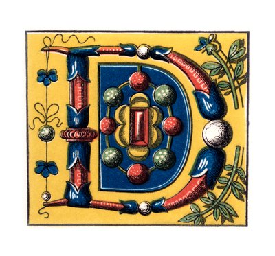 Kezdő D betű, 15. század, 1843. alkotó: Henry Shaw