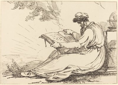 Keleti szakállas, könyvet olvas alkotó: Henry Singleton