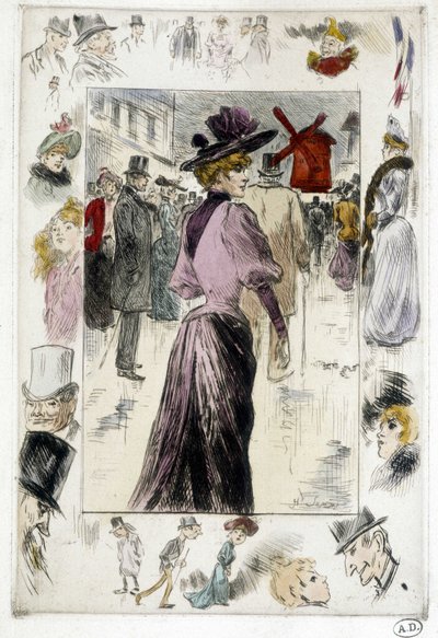 Nő a Moulin Rouge előtt alkotó: Henry Somm