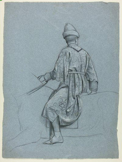 Férfi lóháton alkotó: Henry Stacy Marks