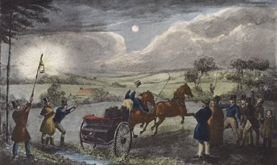 Hogyan kell kényelmesen átkelni egy országon vacsora után (litográfia) alkotó: Henry Thomas (after) Alken