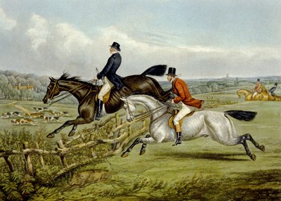 Ugrás, tányér a "The Right and The Wrong Sort"-ból, Fores Hunting Sketches, metszett John Harris alkotó: Henry Thomas (after) Alken