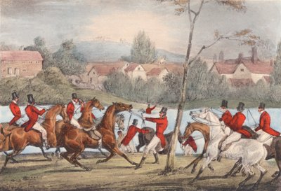 Mytton úszik a Severnben az Uppington Ferrynél: "Aki sportolónak nevezi magát, kövessen engem!" (litográfia) alkotó: Henry Thomas (after) Alken