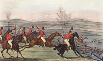 "Most pedig Shropshire becsületére!" A shavingtoni nap; A rivális falkák és következésképpen a rivális lovasok próbája (lithó) alkotó: Henry Thomas (after) Alken