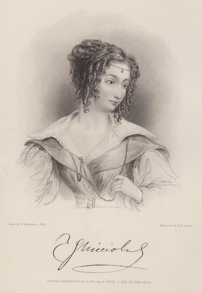 Teresa Guiccioli grófnő, Lord Byron szeretője (metszet) alkotó: Henry Thomas (after) Ryall