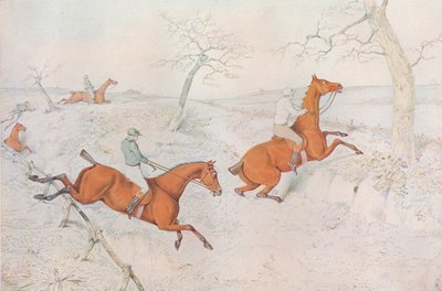 Akadályverseny: Mély szakadékon való átkelés, veszélyes áthaladás, 1827 alkotó: Henry Thomas Alken