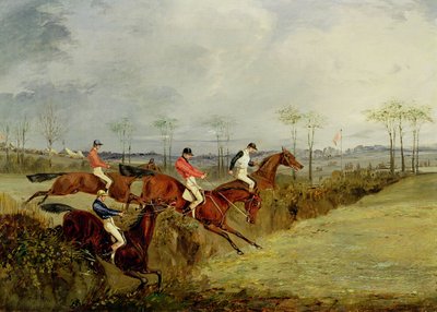 Egy akadályverseny, sövény és árok felvétele alkotó: Henry Thomas Alken
