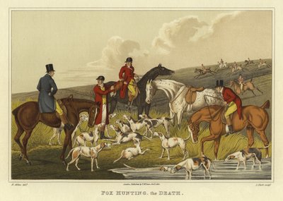Rókavadászat, a halál (chromolitho) alkotó: Henry Thomas Alken