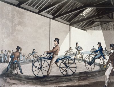 Johnson gyalogos hobbilovas iskola, 1819 (színes litó) alkotó: Henry Thomas Alken