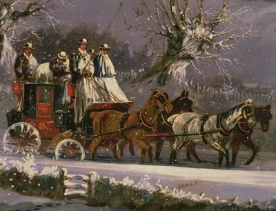 Londonból Doverbe edző a hóban alkotó: Henry Thomas Alken