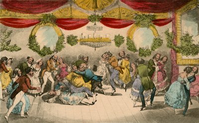 Mr. Jorrocks egy Faux Pas-t készít a Countess de Jacksons Ball-on, 1838 alkotó: Henry Thomas Alken