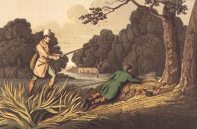 Pike Fishing, aquatintázta I. Clark, kiadó: Thomas McLean alkotó: Henry Thomas Alken