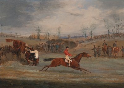 Jelenetek egy akadályversenyből: a cél közelében, kb. 1845. alkotó: Henry Thomas Alken