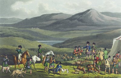 Sporting Meeting in the Highlands, akvatinta, I. Clark, kiadó: Thomas McLean, 1820, (akvatinta) alkotó: Henry Thomas Alken