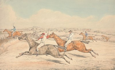 Akadályverseny: a mezőny egy árokhoz közeledik alkotó: Henry Thomas Alken