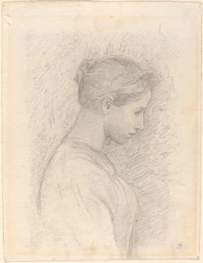 Egy fiatal nő profiljában alkotó: Henry Tonks