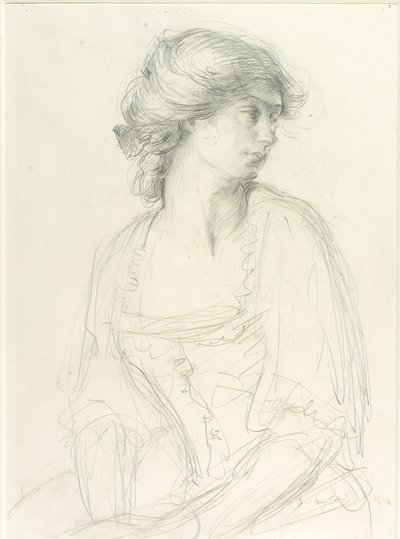 Félhosszú tanulmány egy ülő lányról alkotó: Henry Tonks