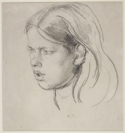 Egy lány feje (kréta papíron) alkotó: Henry Tonks