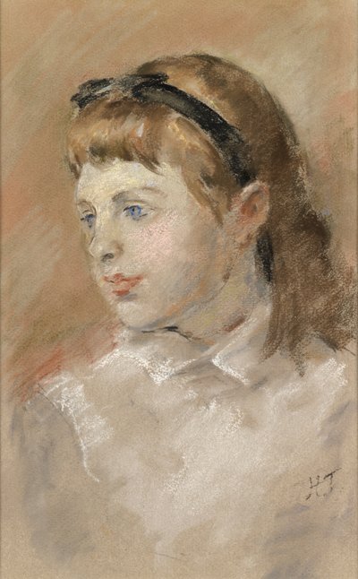 Egy lány feje, 1920 körül (pasztell, papíron) alkotó: Henry Tonks