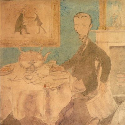 Sir William Ramsay hírt kapott a Nobel-díjról alkotó: Henry Tonks