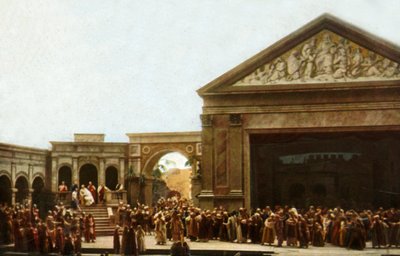 Játékosok a színpadon az oberammergaui passiójátékban, 1922. alkotó: Henry Traut
