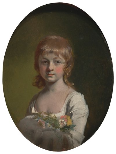 Lány egy csokor virággal alkotó: Henry Walton