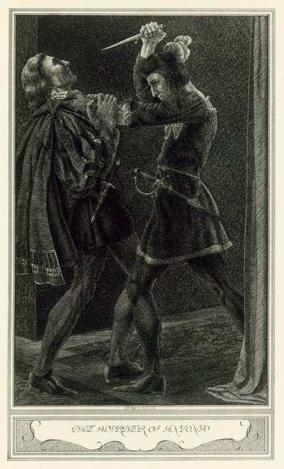 John Webster: Malfi hercegnője: Antonio meggyilkolása (litho) alkotó: Henry Weston Keen