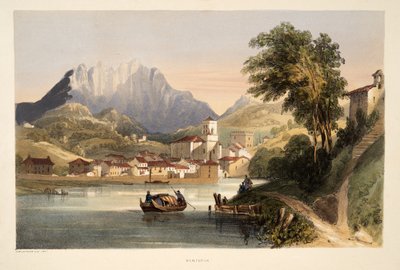 Renteria, a Díszletrajzok Spanyolország baszk tartományaiból, válogatott nemzeti zenével ?, kocsma. 1838 (kézzel színezett metszet) alkotó: Henry Wilkinson