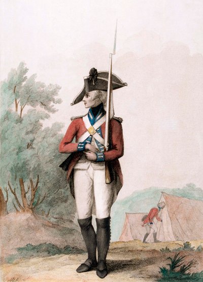Gyalogos katona, 1791 körül (csúcsmetszet) alkotó: Henry William (after) Bunbury
