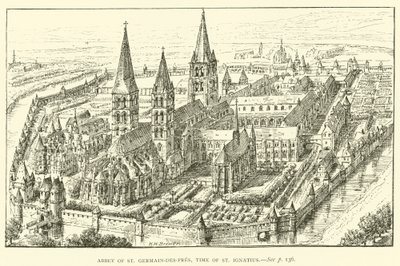 St Germain-des-Pres-i apátság, Szent Ignác kora (metszet) alkotó: Henry William Brewer