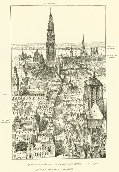 Antwerpen, Szent Ignác ideje (metszet) alkotó: Henry William Brewer