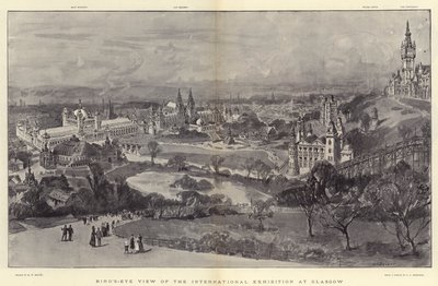 Madártávlat a glasgow-i nemzetközi kiállításról alkotó: Henry William Brewer