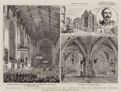Blackfriars Hall, Norwich, eredetileg a régi domonkos templom kórusa. alkotó: Henry William Brewer