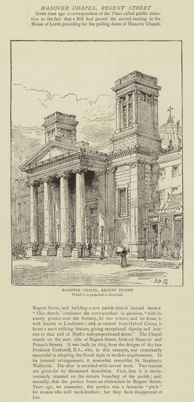 Hannoveri kápolna, Regent Street alkotó: Henry William Brewer