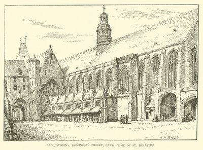 Les Jacobins, Dominikai rend, Párizs, Szent Ignác kora (metszet) alkotó: Henry William Brewer